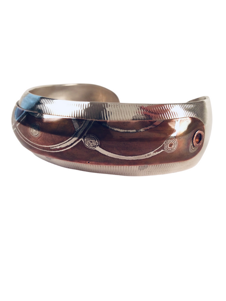 LARGE MOKUME CUFF ENGRAVED PATTERN