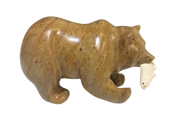 BEAR WALKING W/FISH 7 INCH