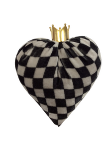 SMALL CHECKERED VELVET HEART