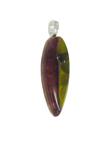 GLASS PENDANT GREEN AND RED TEARDROP