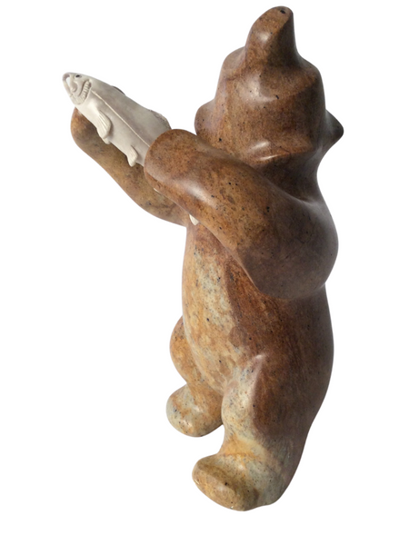 BEAR DANCING WITH FISH 8"