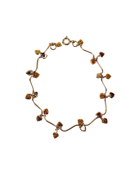 BRACELET LEAVES WITH GOLD ACCENT