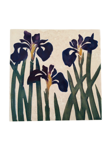 TILE TRIVET WILD IRISES