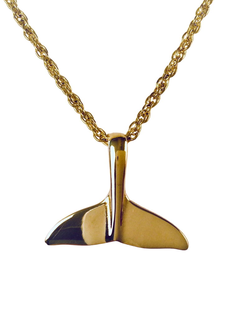 14K WHALE TAIL PENDANT