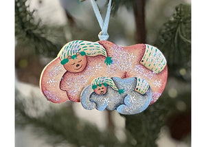 2 SLEEPING BEARS ORNAMENT