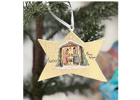 STAR WITH NATIVITY ORNAMENT