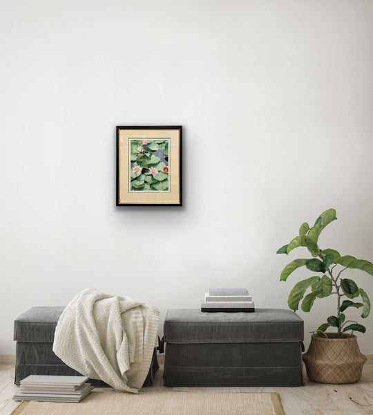 THE WATER LILLIES BLOOM FRAMED ORIGINAL