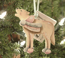 HOWLING SLED DOG ORNAMENT