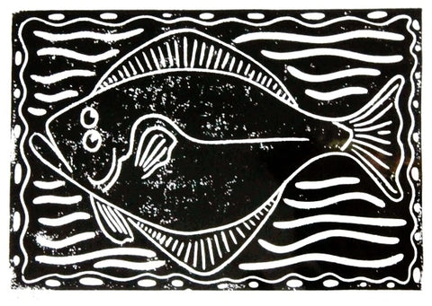 Salmon Linocut Block Print — Our Wild Puget Sound