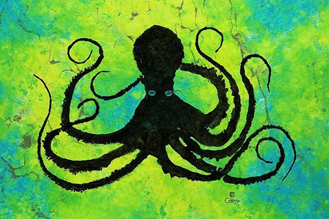 BLUE-GREEN OCTOPUS GYOTAKU