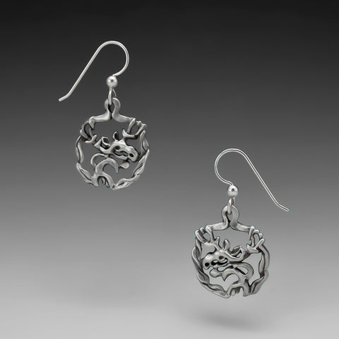 MOOSE SPIRIT PEWTER EARRINGS