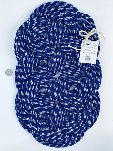 BLUE AND WHITE KNOT WALL HANGING/MAT