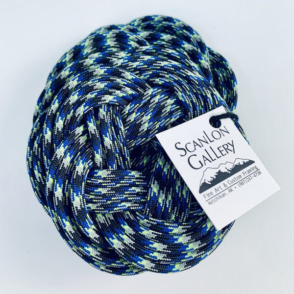 BLUE, GREEN, AND GRAY KNOT COASTER SET OF 4