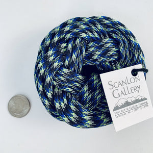 BLUE, GREEN, AND GRAY KNOT COASTER SET OF 4