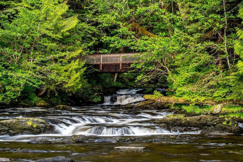 BRIDGE OVER SETTLERS COVE PHOTO ON METAL 12X8