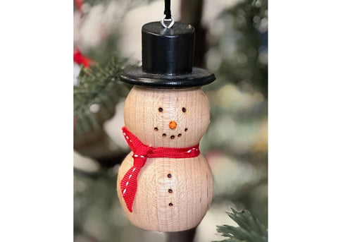 WOOD SNOWMAN ORNAMENT