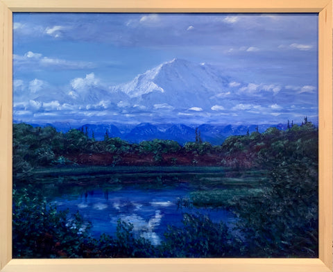 DENALI AND POND FRAMED ORIGINAL OIL