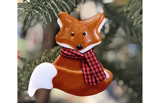 FOX WITH SCARF ORNAMENT
