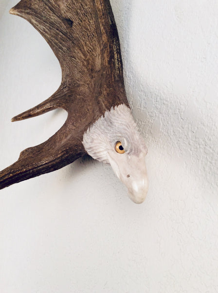 SOARING EAGLE HANGING ANTLER CARVING