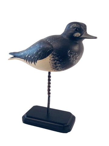 BLACK TURNSTONE HAND CARVED BIRD DECOY