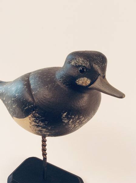 BLACK TURNSTONE HAND CARVED BIRD DECOY