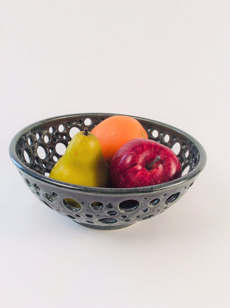 BLUE MOON PIERCED FRUIT BOWL