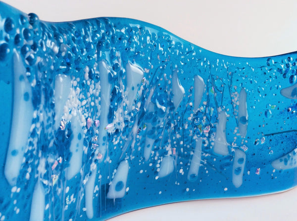 WAVE LARGE GLACIER FUSED GLASS