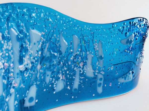 WAVE LARGE GLACIER FUSED GLASS