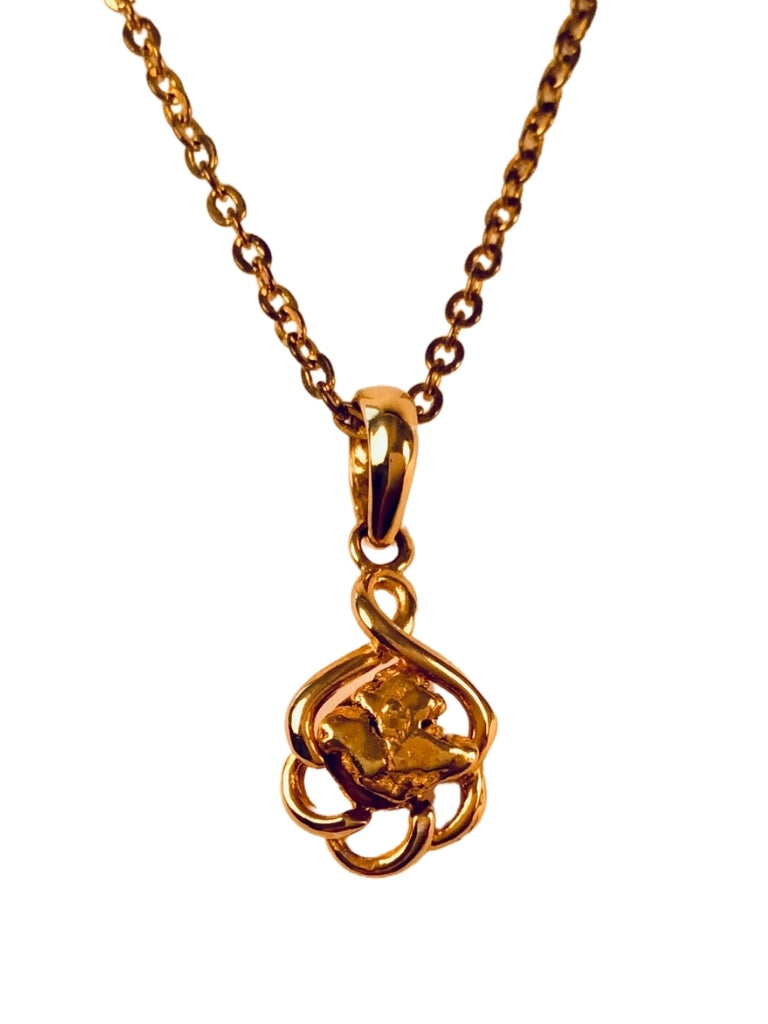 14K PENDANT WITH SWIRLED NUGGET