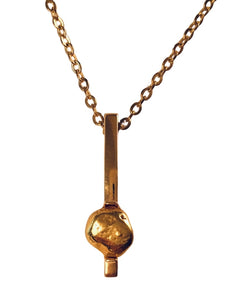 MODERN BAR PENDANT WITH 14K GOLD