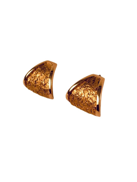 14KT GOLD FAN HOOP EARRINGS