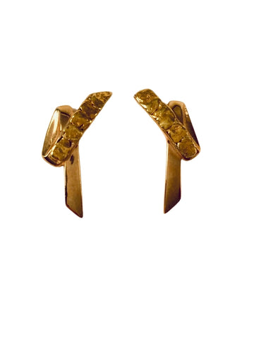 14KT RIBBON EARRINGS