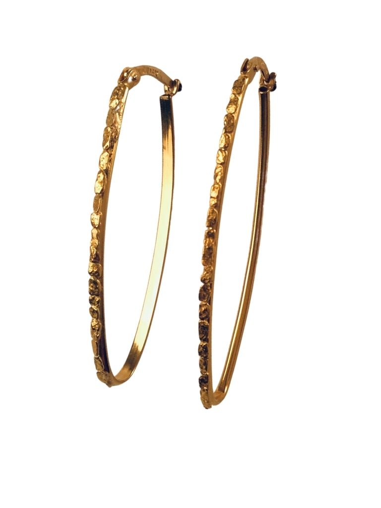 LONG HOOP 14KT GOLD EARRINGS