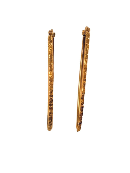 LONG HOOP 14KT GOLD EARRINGS