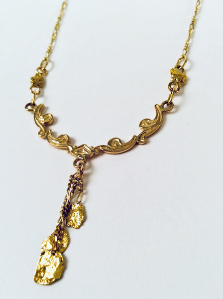 SWIRL NUGGET DANGLE NECKLACE