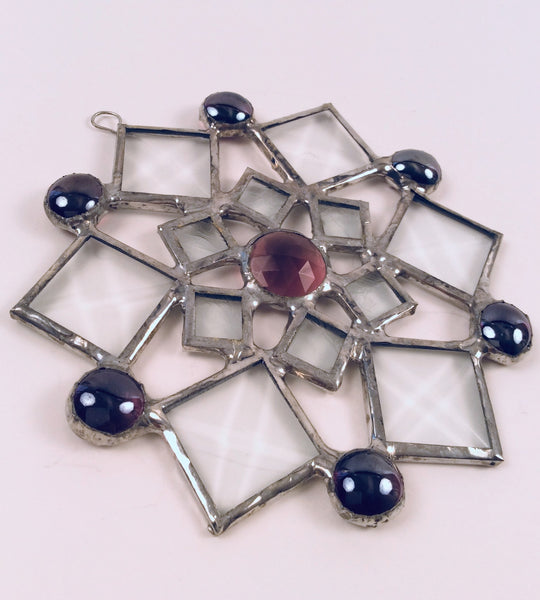 SMALL BEVELED SNOWFLAKE PURPLE MARBLE ACCENTS