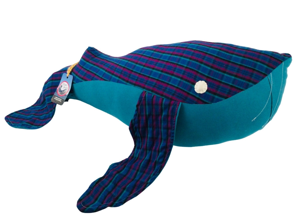 PLAID AND TURQUOISE GIANT FIN WHALE