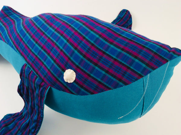 PLAID AND TURQUOISE GIANT FIN WHALE