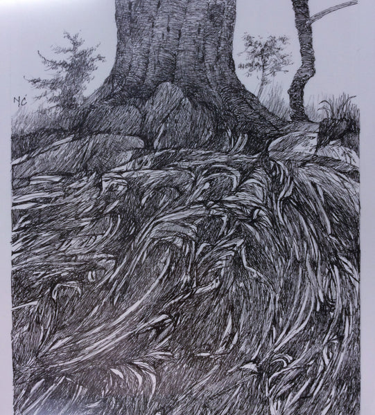 BLACK AND WHITE TREE ORIGINAL DRAWING