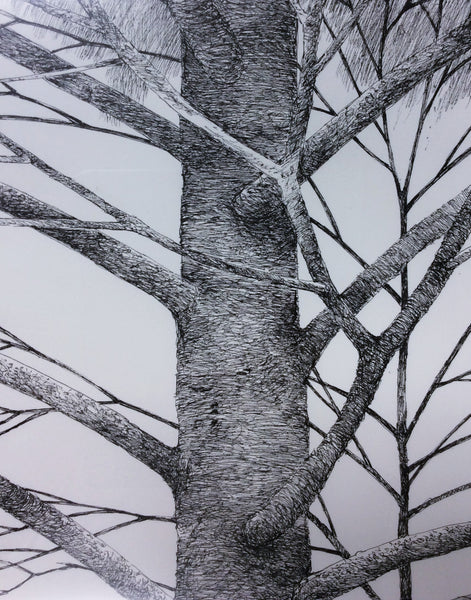 BLACK AND WHITE TREE ORIGINAL DRAWING