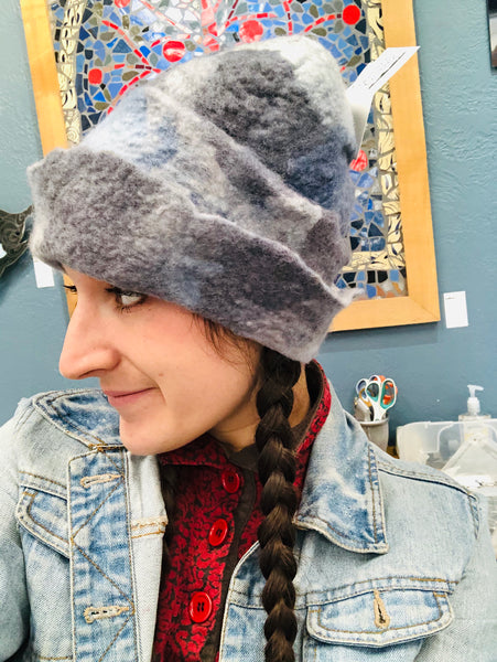 FELTED HAT FANCY BLUE AND GREY DREAM