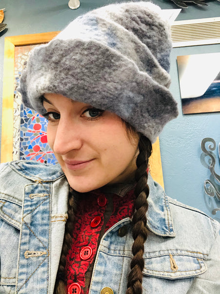 FELTED HAT FANCY BLUE AND GREY DREAM