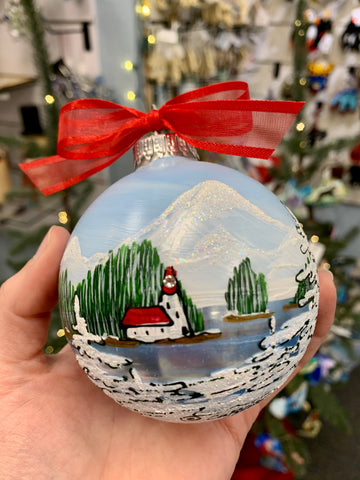 LIGHTHOUSE HAND PAINTED ORNAMENT WITH KETCHIKAN