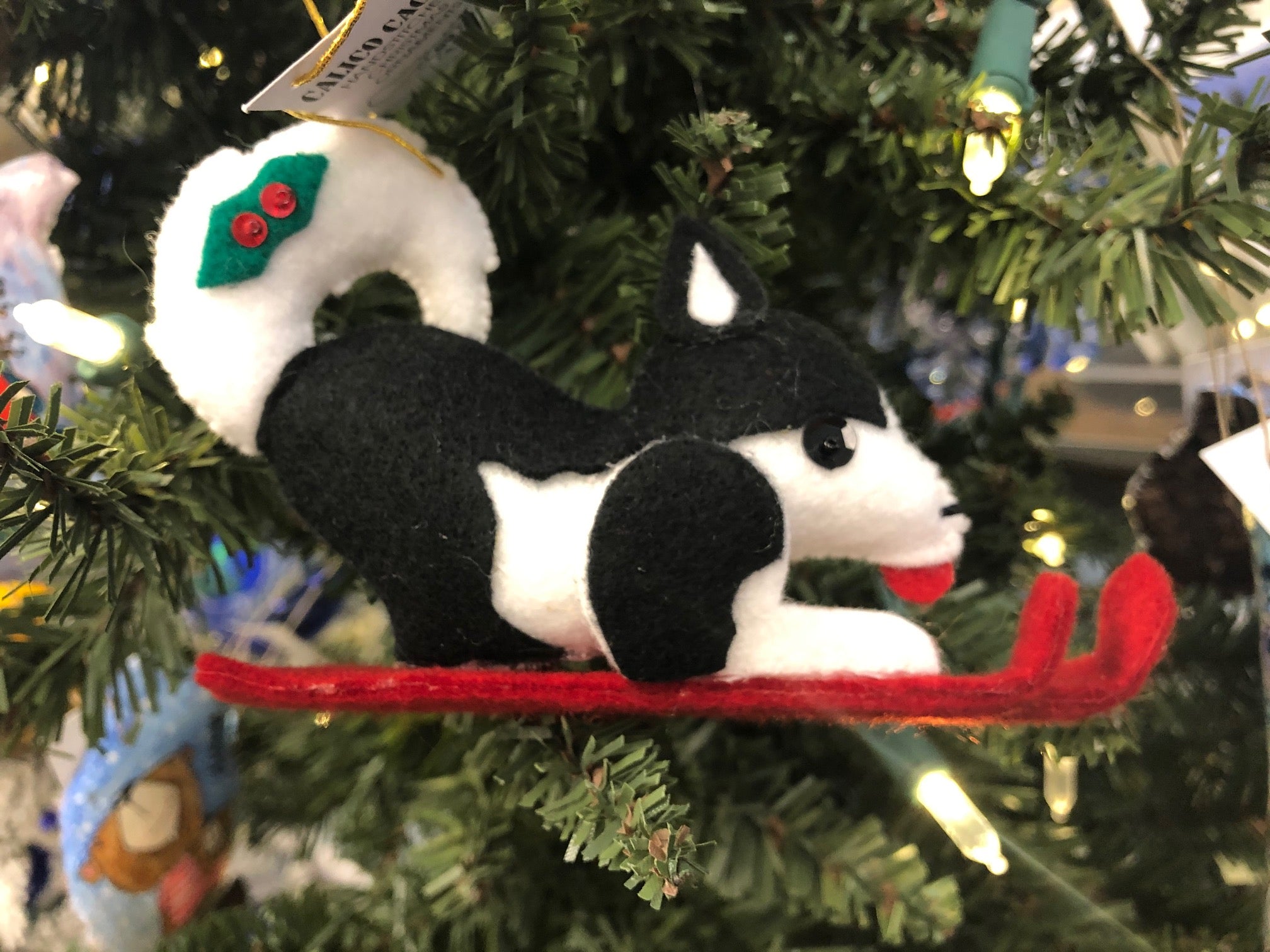 SKI HUSKY ORNAMENT