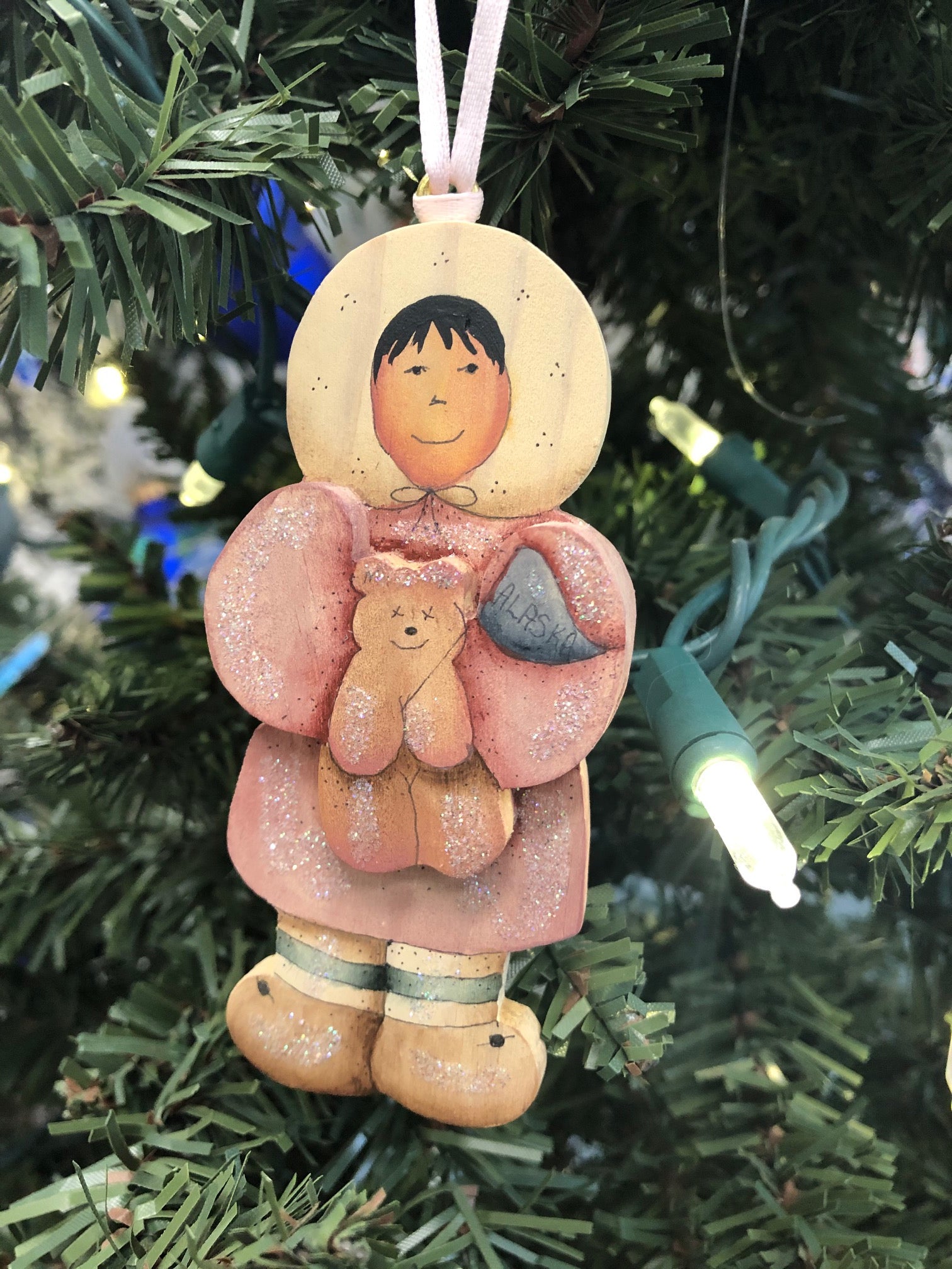 ESKIMO GIRL WITH BEAR ORNAMENT