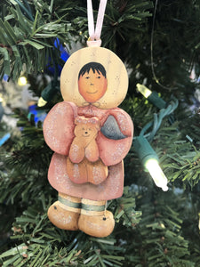 ESKIMO GIRL WITH BEAR ORNAMENT