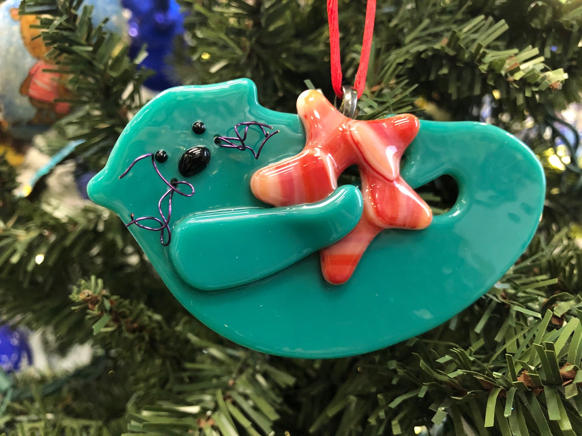 SEA OTTER ORNAMENT TURQUOISE