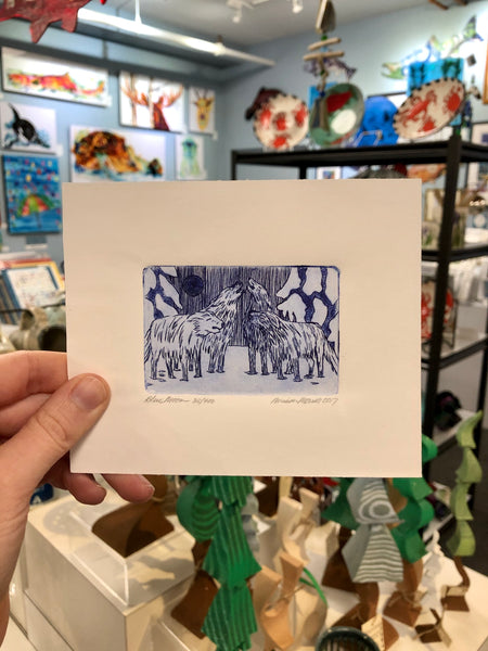 BLUE MOON INTAGLIO ETCHING