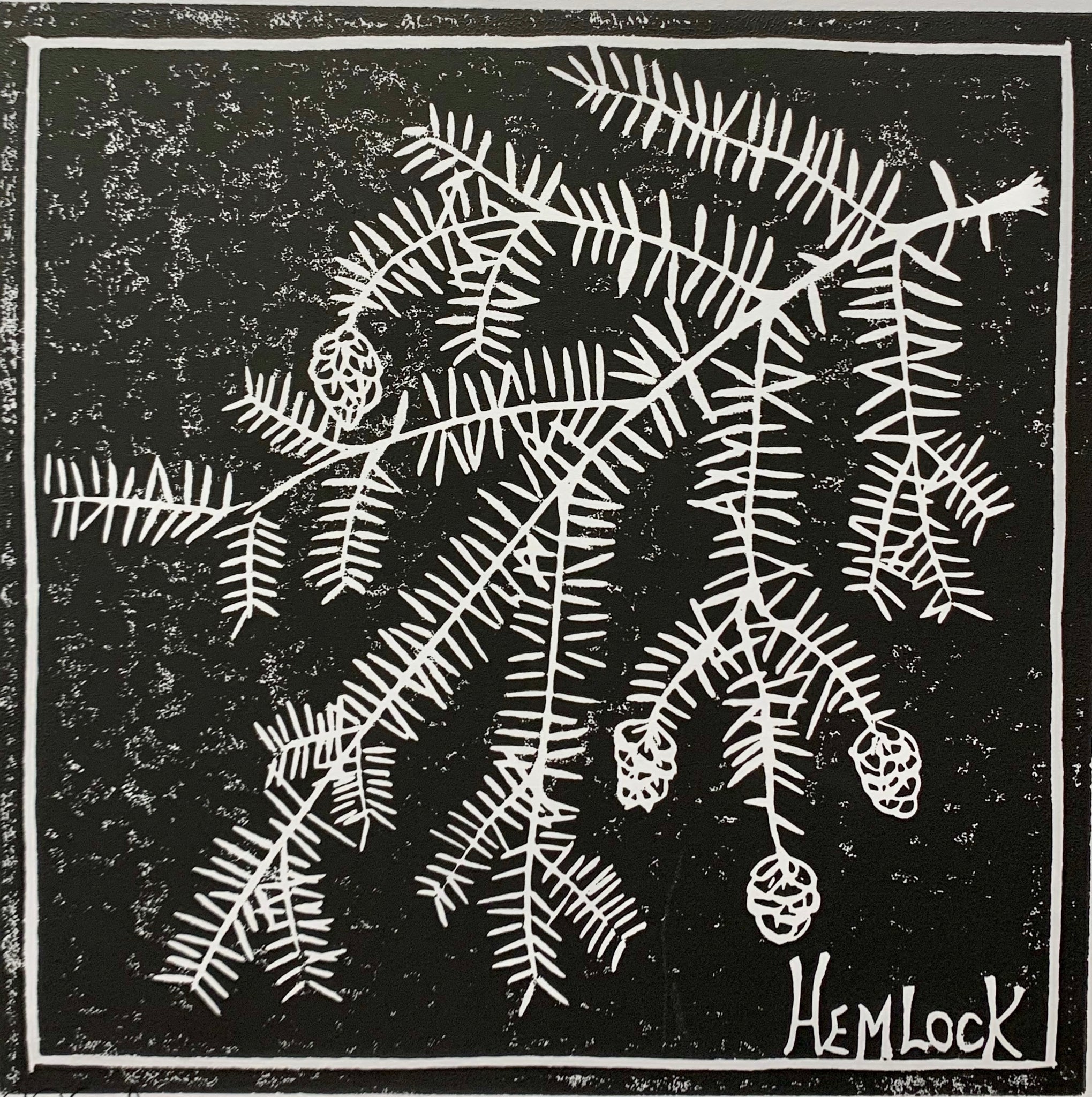 HEMLOCK WOOD BLOCK PRINT