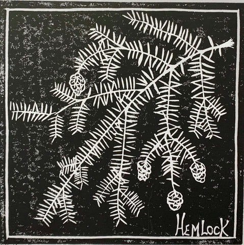 HEMLOCK WOOD BLOCK PRINT